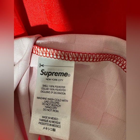 Supreme Soccer Jersey Oversized Checkered Red Black Sport Shirt Football - Picture 8 of 9